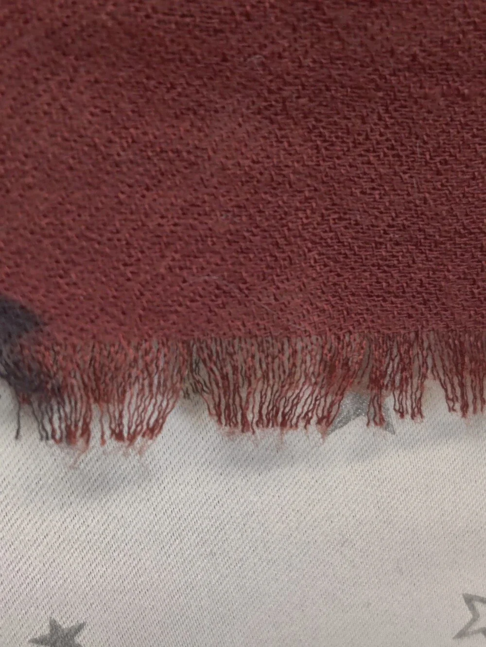 Naturally Knotty Oversized Scarf Wrap Shawl Rust Brown Boho Fringe 36x70